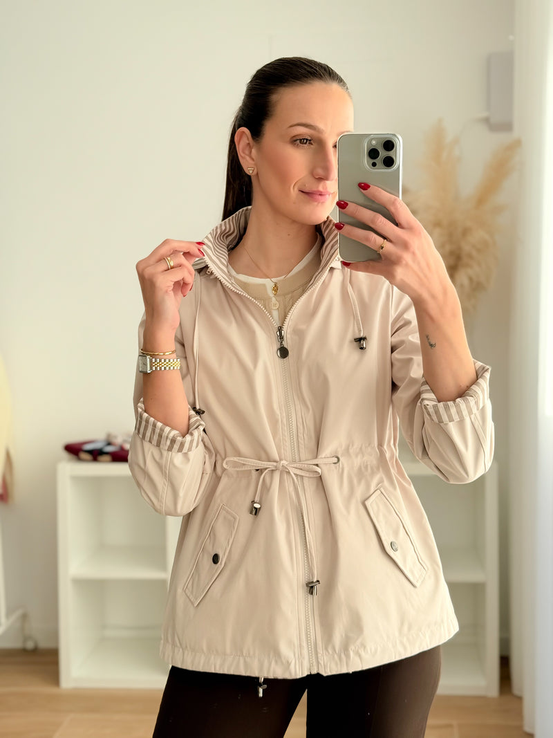 Parka Reversível Bege