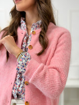 Blusa Floral Azul e Rosa