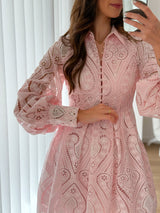 Vestido Bordado Rosa