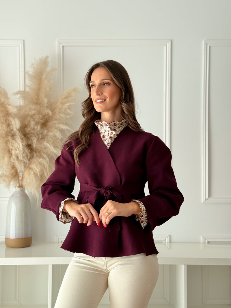 Casaco Burgundy Cintado
