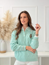 Malha Polo Trançada Verde