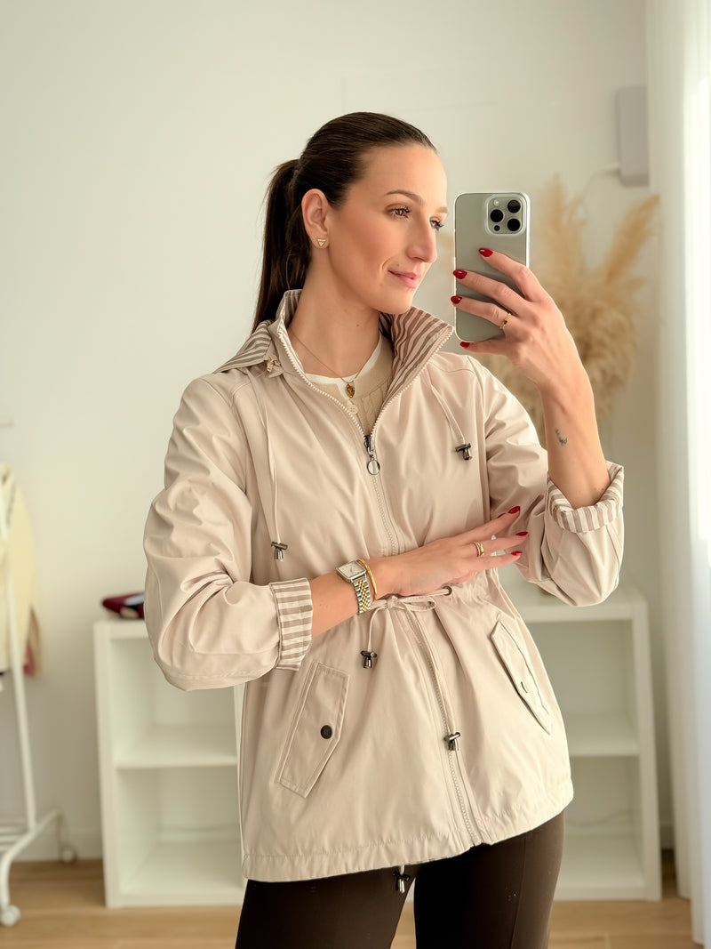 Parka Reversível Bege