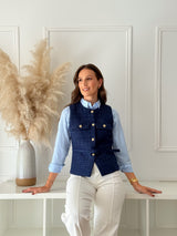 Colete Tweed Azul