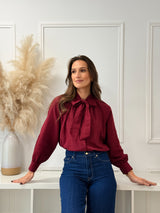 Blusa Laço Bordeaux