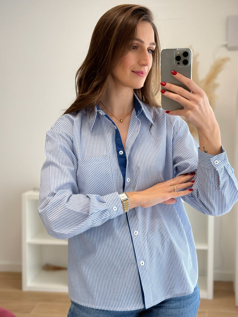 Camisa Riscas Azul