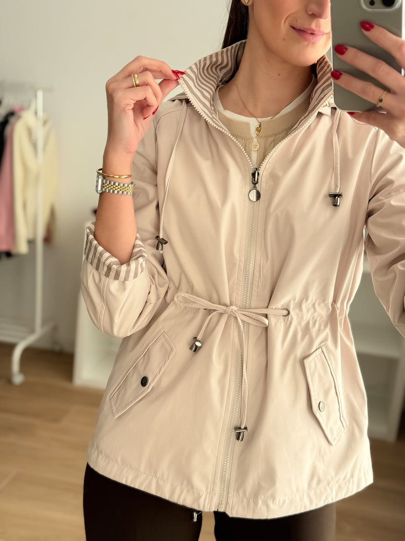 Parka Reversível Bege