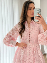 Vestido Bordado Rosa