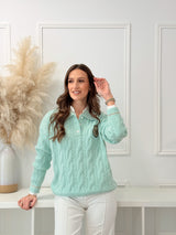 Malha Polo Trançada Verde