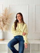 Cardigan Amarelo Botões Coração