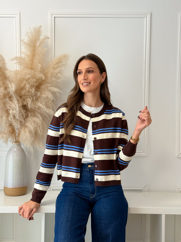 Casaco Malha Azul/Choco