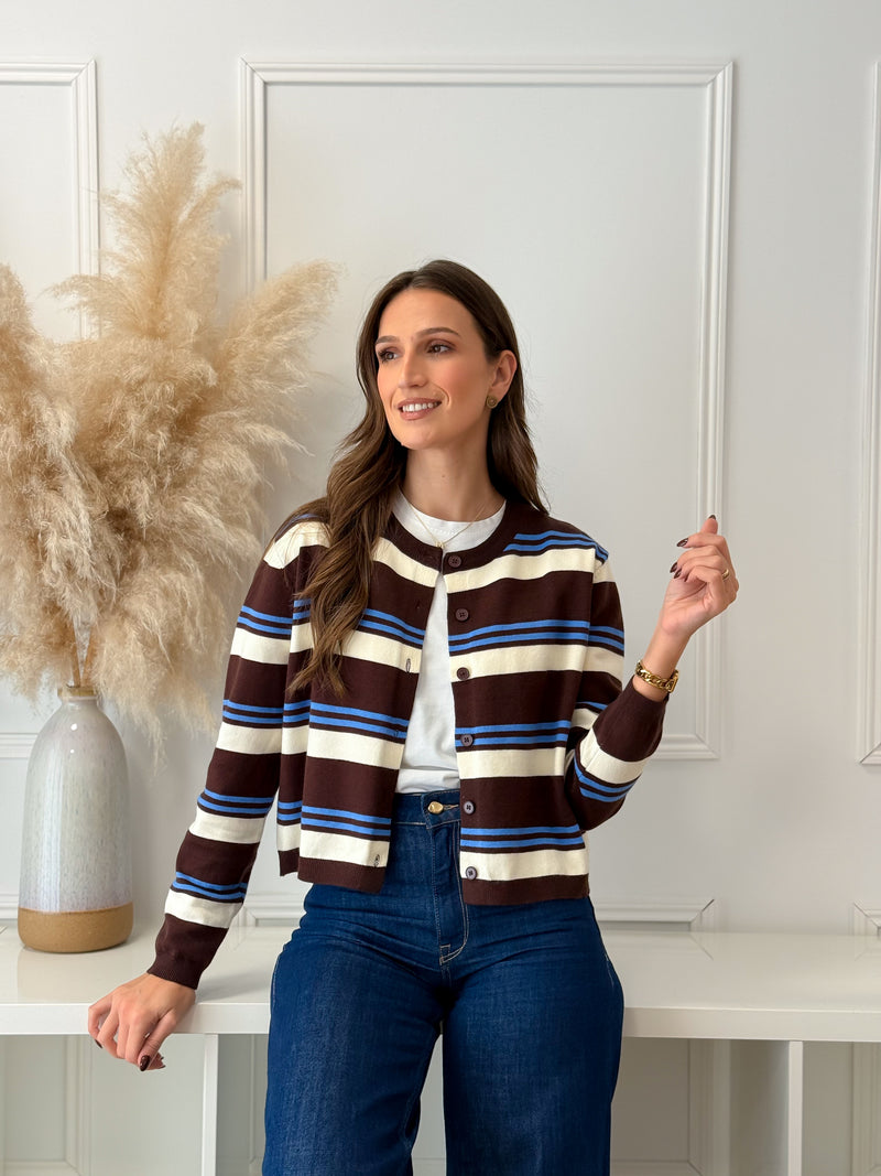 Casaco Malha Azul/Choco