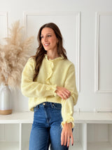 Cardigan Amarelo Botões Coração