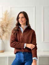 Malha Castanha Mesclado C/ Fecho