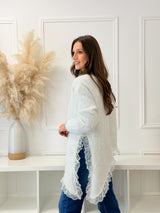 Malha Assimétrica c/ Renda Branca