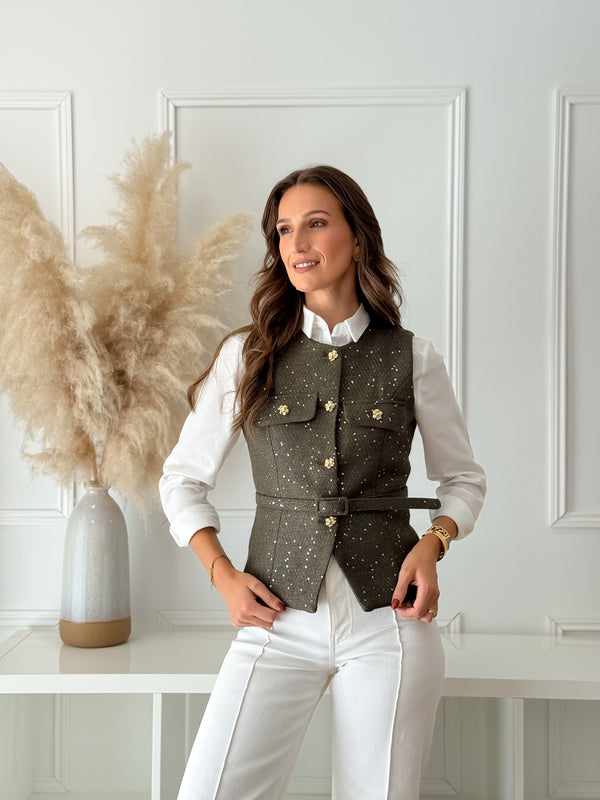 Colete Tweed Verde