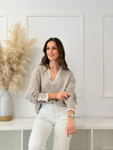 Camisola Botões Taupe