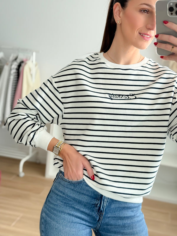 Sweat Riscas azul