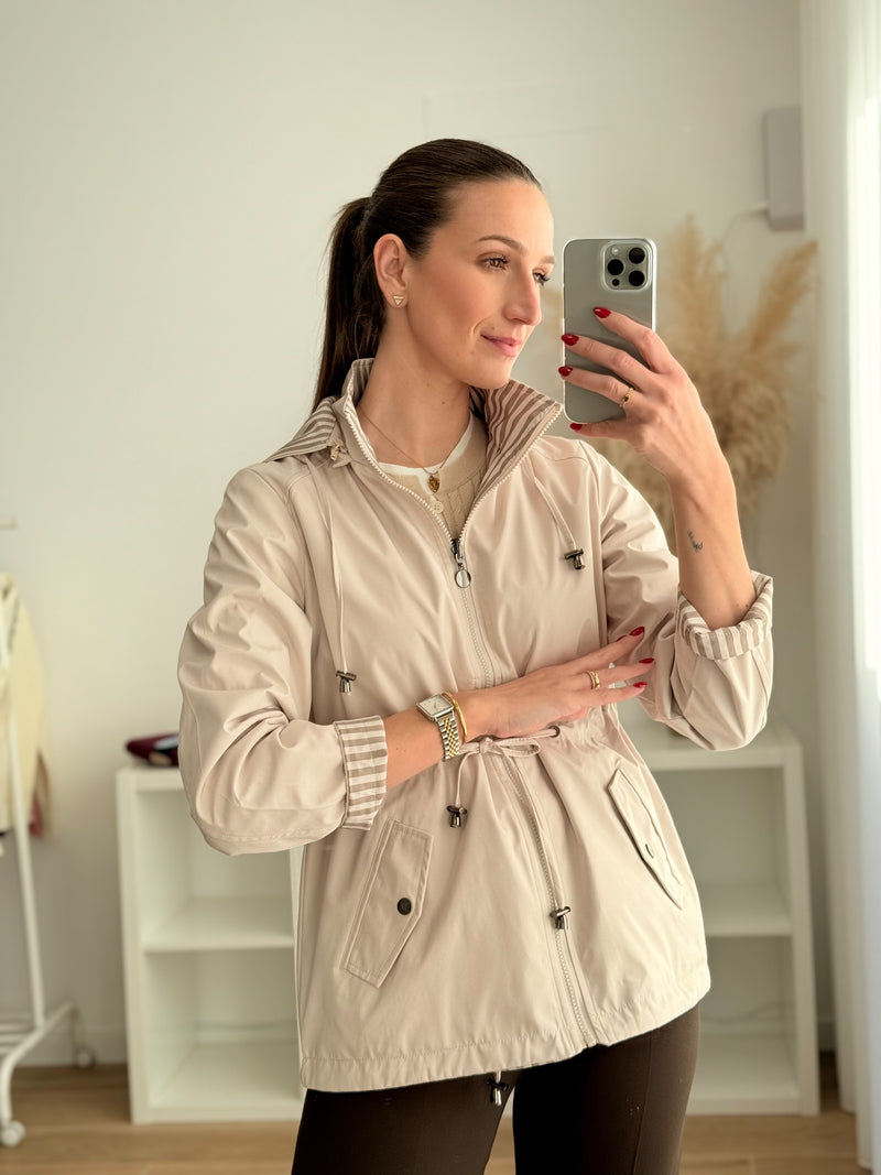 Parka Reversível Bege