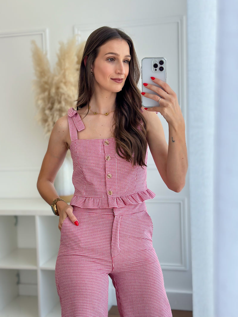 Top Vichy Vermelho
