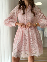 Vestido Bordado Rosa