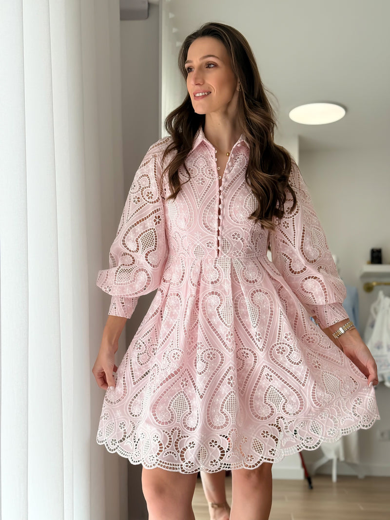 Vestido Bordado Rosa