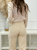 Calças Full Length Wide – Bege