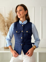 Colete Tweed Azul