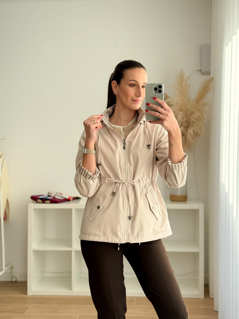 Parka Reversível Bege