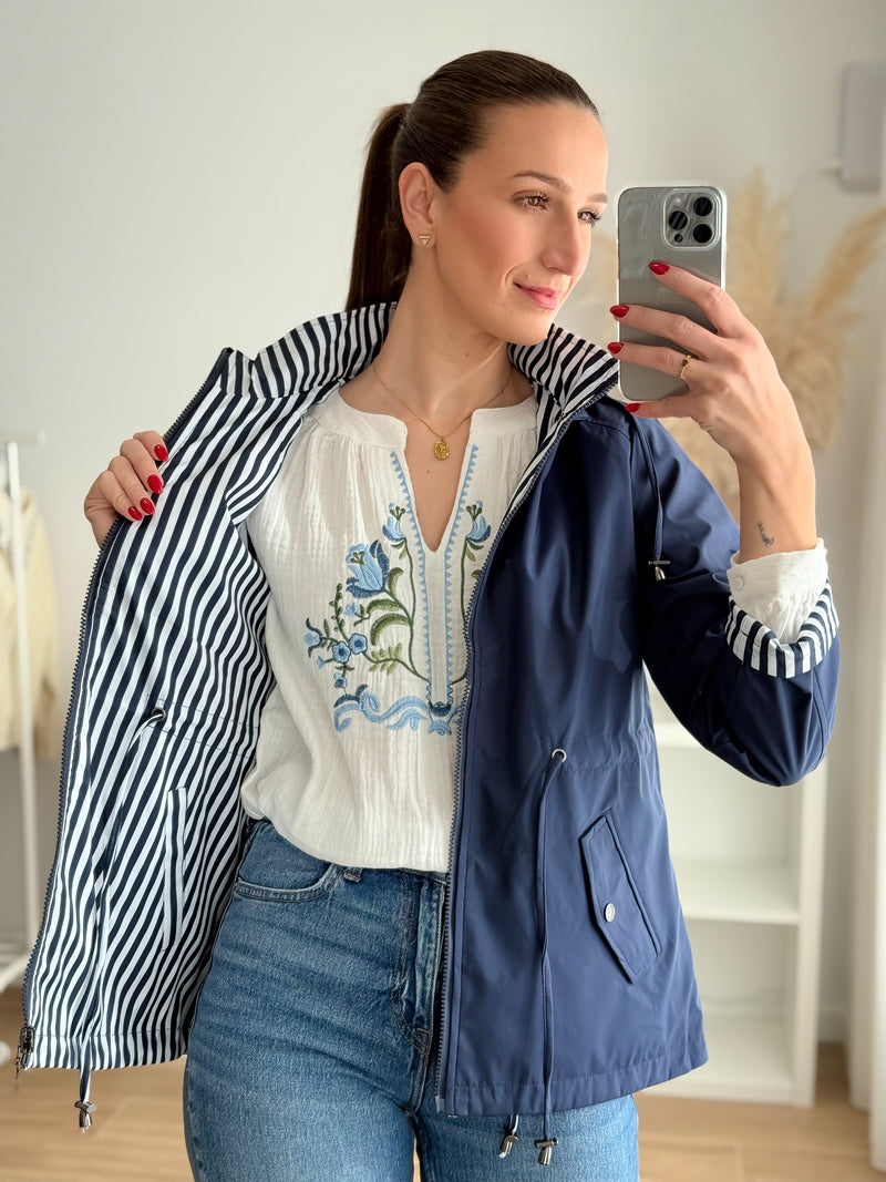 Parka Reversível Azul