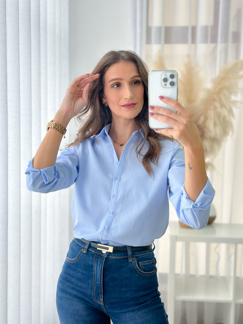 Camisa Básica Azul