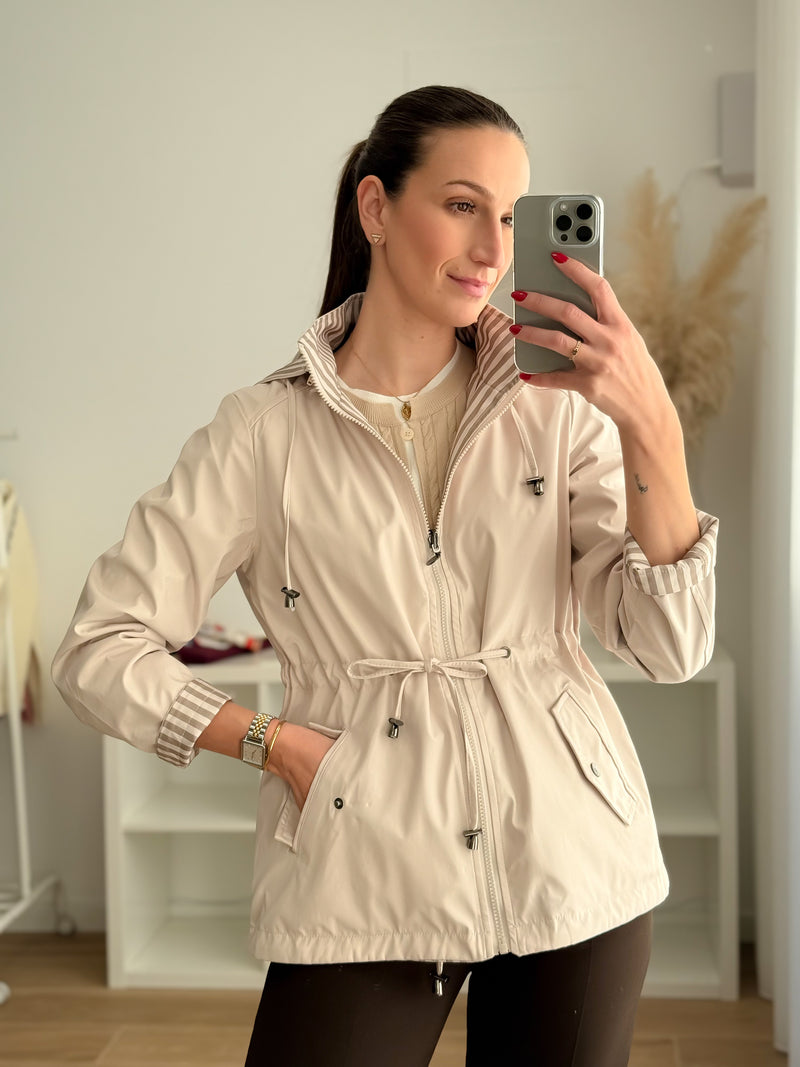Parka Reversível Bege