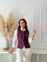 Colete Tweed Ameixa
