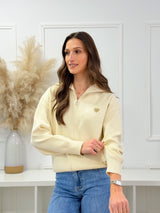 Casaco Malha Bege Coração