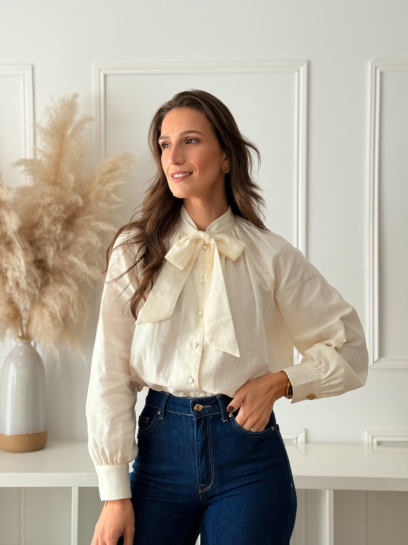Blusa Laço Bege