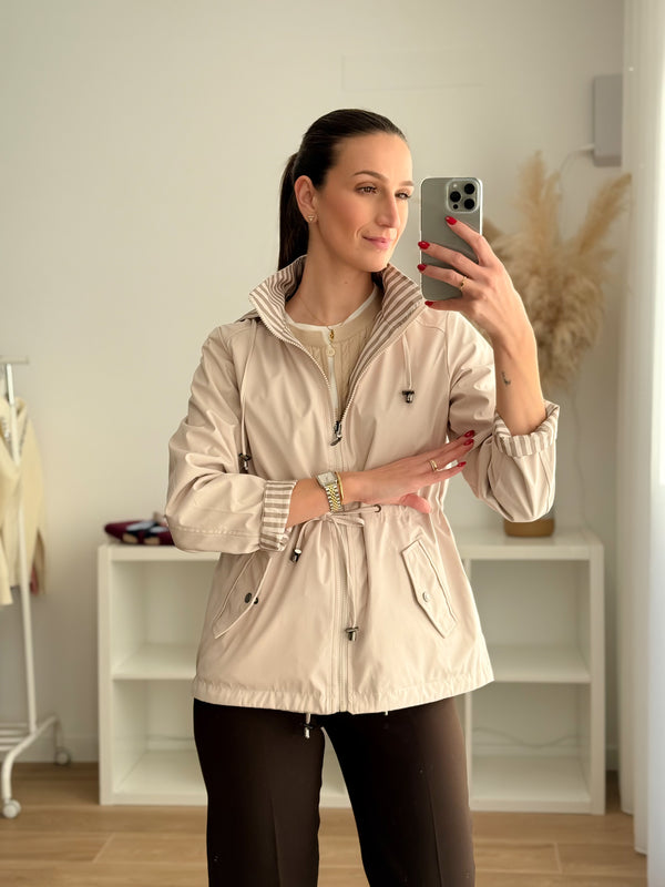Parka Reversível Bege