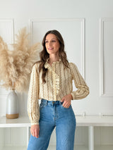 Blusa Sofia Bege/Verde