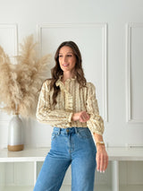 Blusa Sofia Bege/Verde