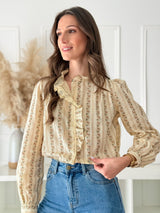 Blusa Sofia Bege/Verde