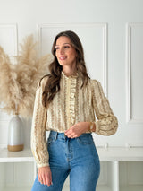 Blusa Sofia Bege/Verde