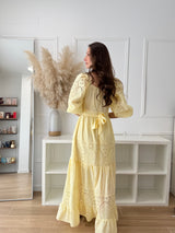Vestido Bordado Amarelo