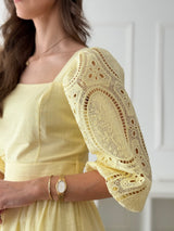 Vestido Bordado Amarelo