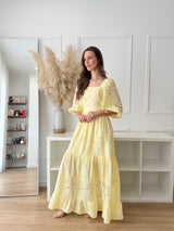 Vestido Bordado Amarelo