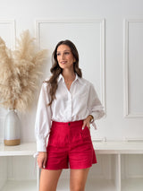 Calções Vermelho Linho