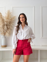 Calções Vermelho Linho