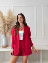 Calções Vermelho Linho