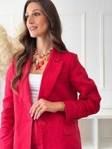 Blazer Vermelho Linho