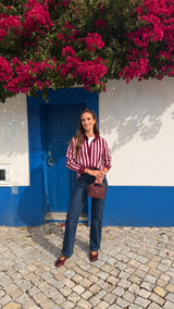 Cardigan Riscas Rosa
