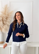Polo de Malha Azul