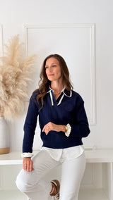 Polo de Malha Azul