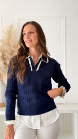 Polo de Malha Azul
